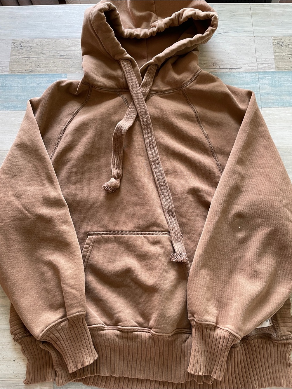 American Eagle Outfitters Women's Hooded Pullover Sweatshirt in Tan Brown